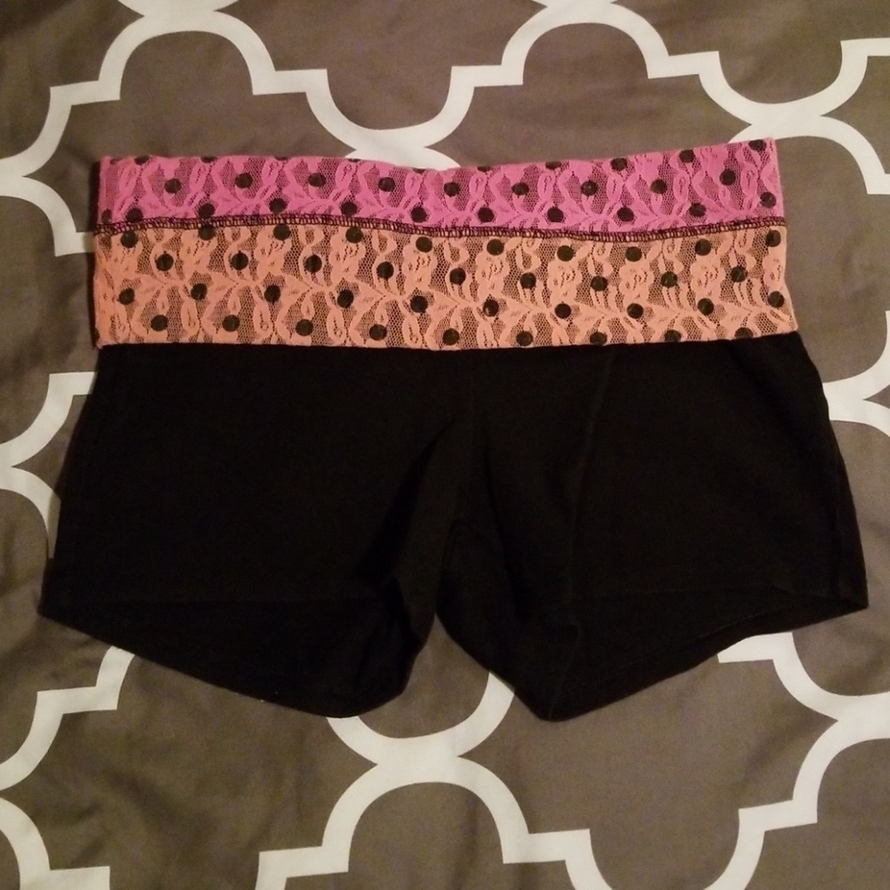 Pink yoga shorts